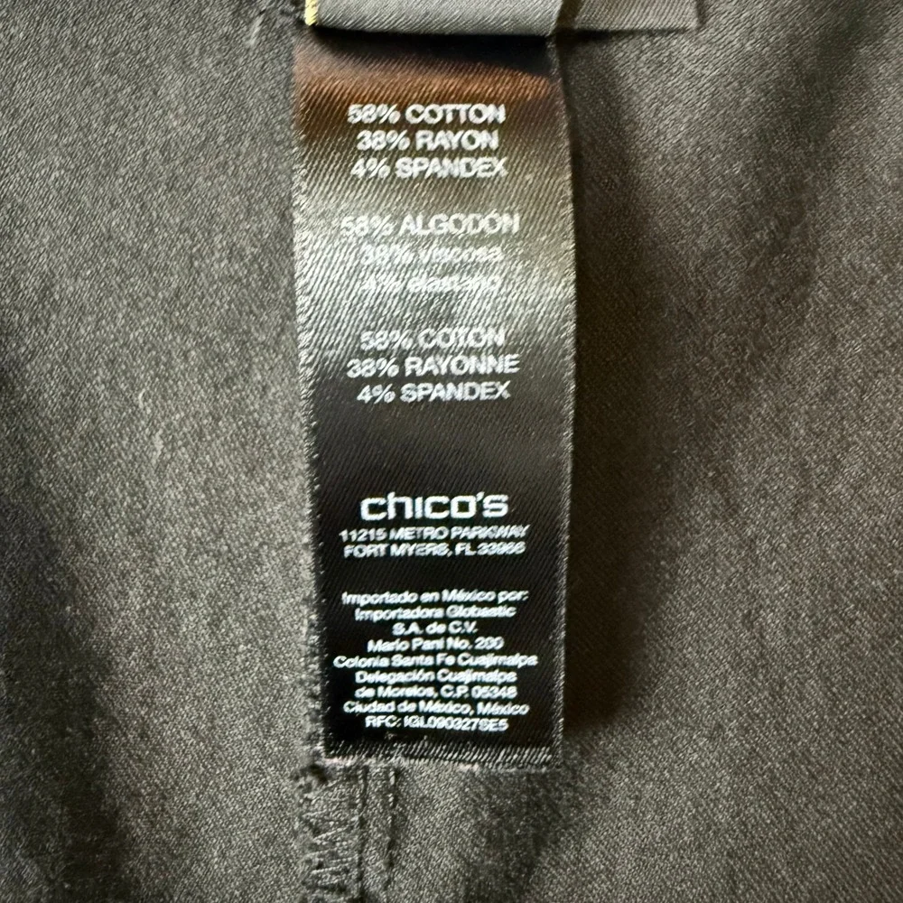 Chicos So Slimming Crop Pants 3 Womens 16 Black Pull On Stretch Tummy Control
